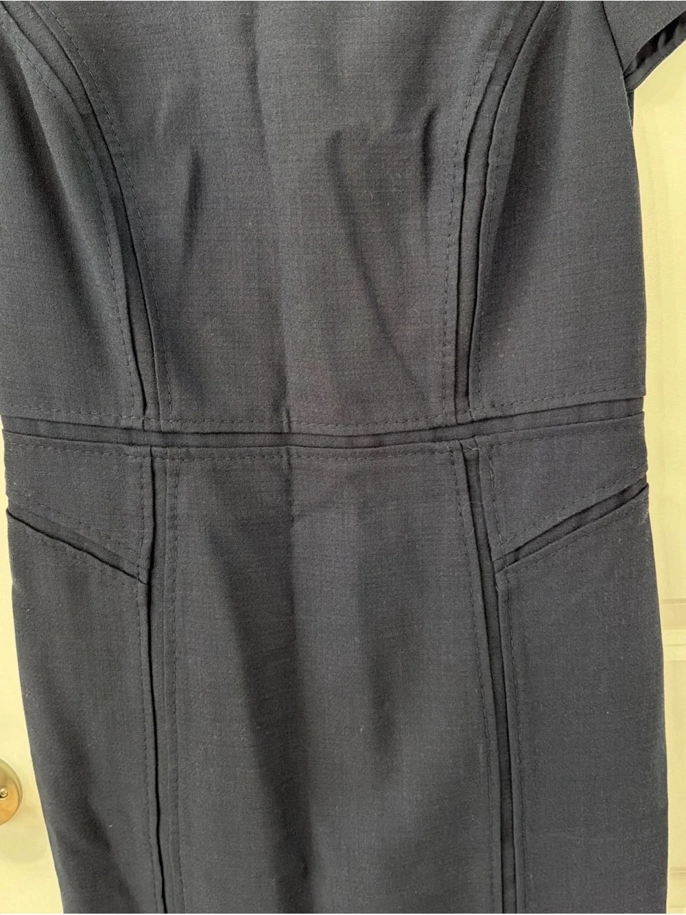 Tory Burch Evelina Navy Blue Stretch Wool Blend Sheath Dress Size 10 New Classy